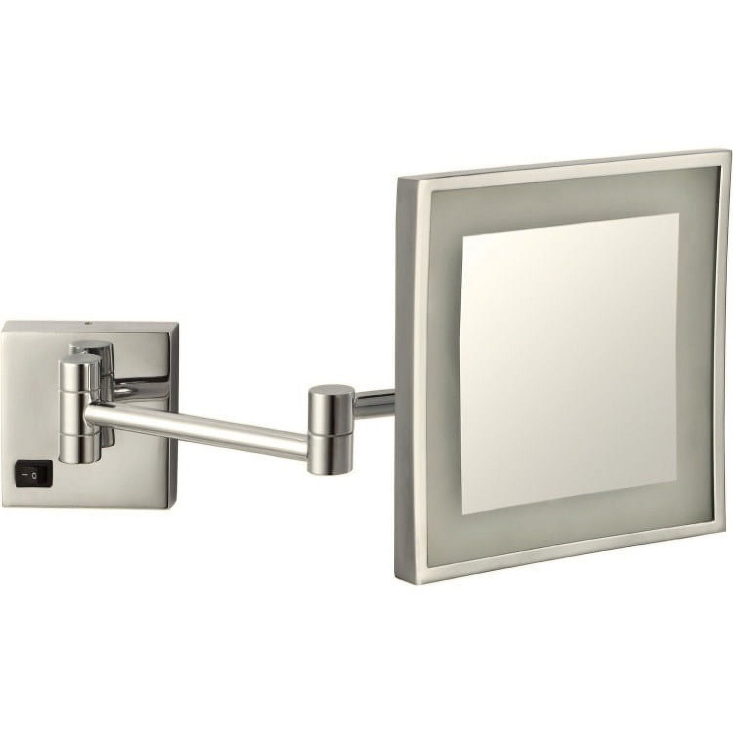 Satin Nickel Square LED Wall Mounted Double Arm Mirror