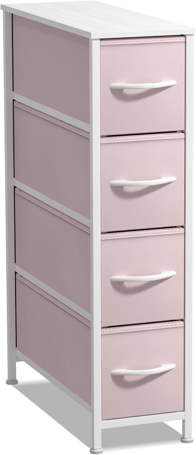GlimmerGrove Kids Narrow Dresser with 4 Drawers - Vertical Slim Storage ...