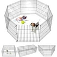 thumbnail image 1 of GlimmerGrove Puppy Pet Playpen 8 Panel Indoor Outdoor Metal Portable Folding Animal Exercise Dog Fence, 24'' W x 24'' H, 1 of 8