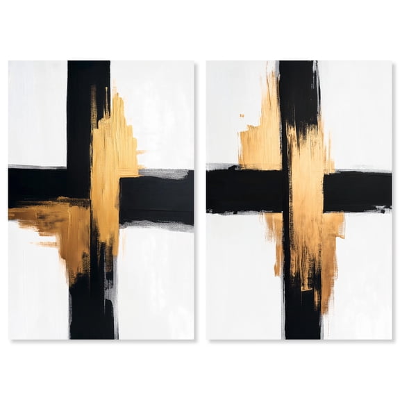 Glimmering Edges Set Canvas Set of 2 Elegant Wall Art by Art Remedy, Gallery Wrapped, 10 x 15