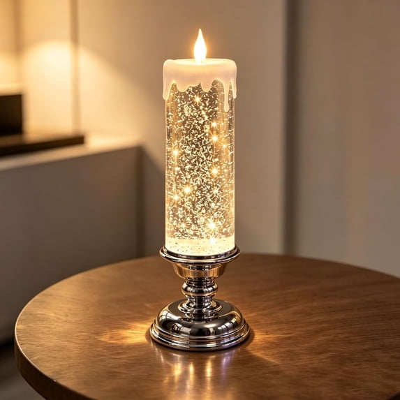 Gllinter Design Glimmering Glitter Glow Candle, Glimmering Glitter Glow Candle, Clear ...