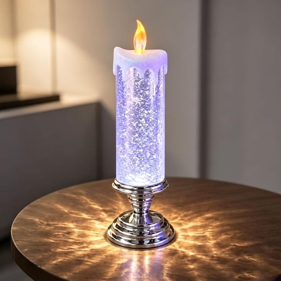 Led Design Plan Glimmering Glitter Glow Candle, Glimmering Glitter Glow Candle, Clear ...
