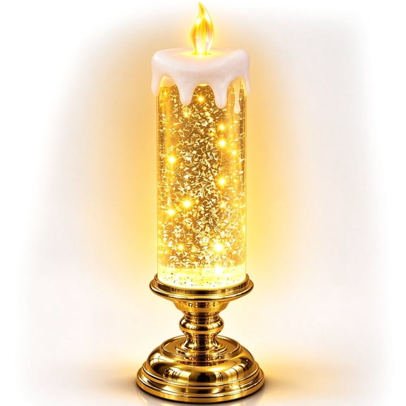 Glimmering Glitter Glow Candle, Swirling Glitter-Filled LED Candle Night Light, Candle Light for Holiday and Everyday Decor