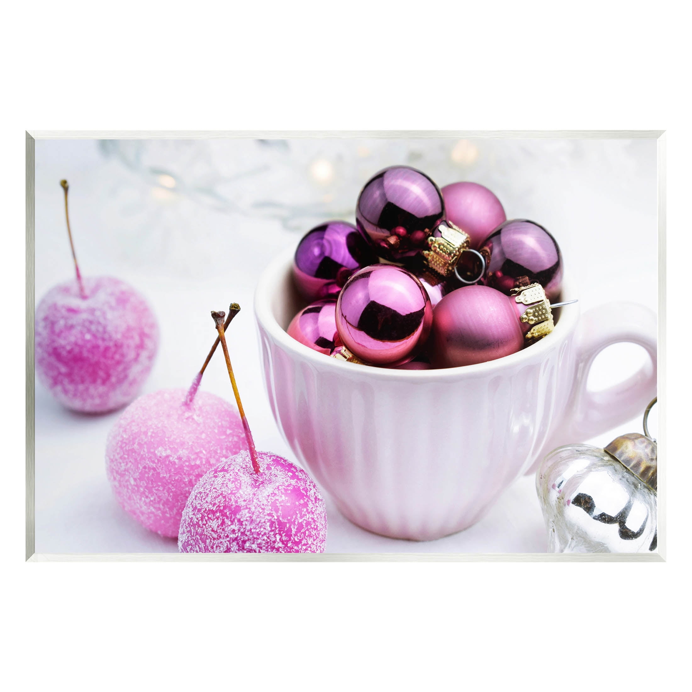 Glimmering Pink Christmas Ornaments Holiday Photograph Unframed Art Print Wall Art