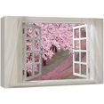 thumbnail image 1 of Glimpse into Cherry Blossom in Spring out of Open Window Canvas Wall Art Stretched Canvas Prints | Giclee Printing Ready to Hang - 32" x 48", 1 of 5