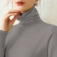 thumbnail image 1 of Glimpses Clothing Thermal Underwear Top New Internal Turtleneck Sweater Women Autumn And Winter Pile Collar Elastic Bottom Shirt Slim Knitted Top Gray S, 1 of 4