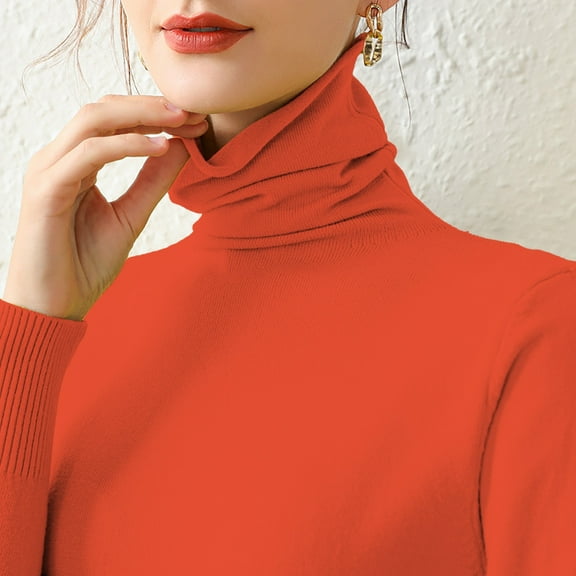 Glimpses Clothing Thermal Underwear Top New Internal Turtleneck Sweater Women Autumn And Winter Pile Collar Elastic Bottom Shirt Slim Knitted Top Multicolor S