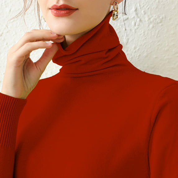 Valueadd Clothing Thermal Underwear Top New Internal Turtleneck Sweater Women Autumn And Winter Pile Collar Elastic Bottom Shirt Slim Knitted Top Multicolor XL