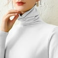 thumbnail image 1 of Glimpses Clothing Thermal Underwear Top New Internal Turtleneck Sweater Women Autumn And Winter Pile Collar Elastic Bottom Shirt Slim Knitted Top White M, 1 of 4
