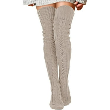 Valueadd Clearance Women's Knit Thigh High Socks Extra Long Fall Winter Leg Warmers Over Knee High Boot Socks