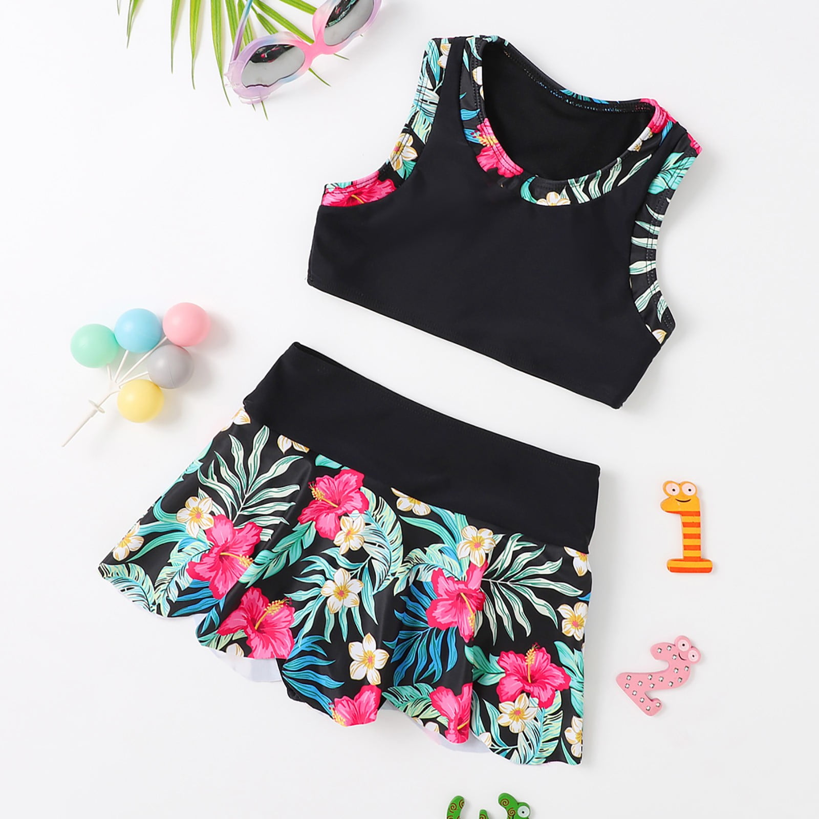 Glimpses Clearance Womens Tankini Swimsuits Two Piece Bathing Suits Swim Dress Skirt Swim Suits