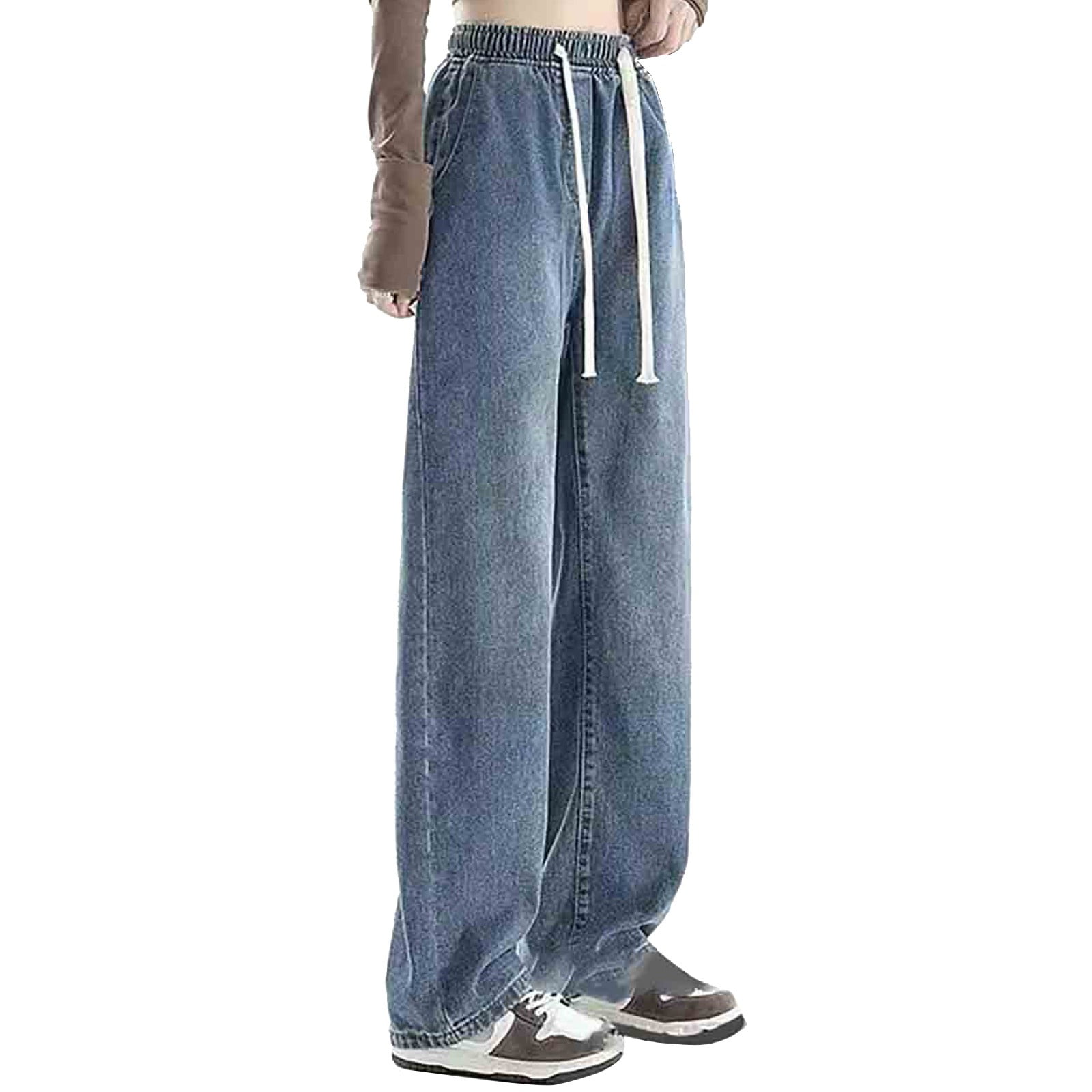 Valueadd Women's Jeans High Waist Straight Pants Vintage Wide Leg ...