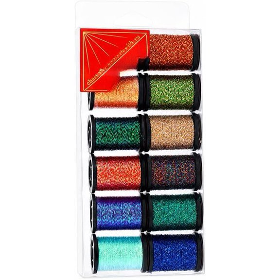 Glint Nymph Tinsel 12 Colors Iridescent Metallic Thread for Fly Tying