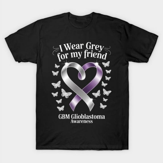 Glioblastoma Multiforme Awareness Gray Ribbon Retro Brain Cancer Unisex ...