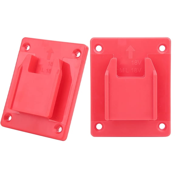 Glipmire Wall-Mount Drill Holder Brackets, 2-Pack, Red ABS Tool Storage
