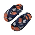 thumbnail image 1 of Glisme 1-2 Years Toddler Sandal For Boys Toddlers Kids Summer Beach Slides Cartoon Printed Flip Flops Elastic Strap Play Footwear Light Blue, 1 of 4