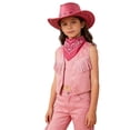 thumbnail image 1 of Glisme 2 Piece Outfits For Girls Cowgirl For Vest And Skirt Outfit Play Dress Up Party Trend Pink Clothing Set, 1 of 3