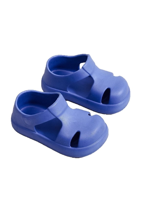 3-3.5 Years Toddler Sandal For Boys Closed Toe Water Shoes With Hook And Loop Strap Play Footwear Blue