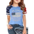 thumbnail image 1 of Glisme 4Th Of July Kids Boys Tops USA Letter American Flag Print Short Sleeve Crew Neck Shirt Summer Independence Day Comfortable Toddler Boys T-Shirt Size 4-5 Years Blue, 1 of 4