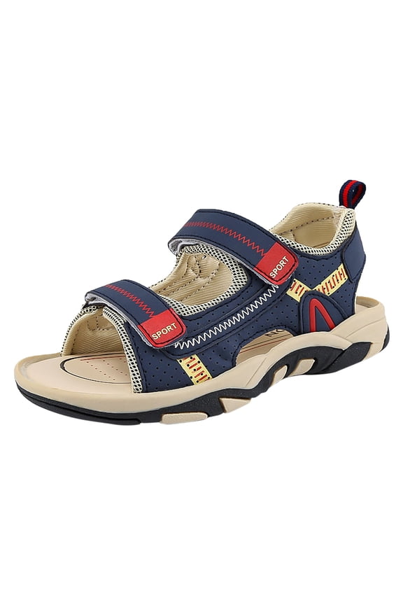8-9 Years Sandal For Boys Open Toe Sport Footwear With Adjustable Strap Stable Grip Summer Play Footwear Blue