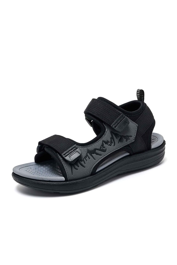 9-9.5 Years Boy Sandal Open Toe Sport Footwear With Fastener Strap Flexible Sole Outdoor Footwear Grey