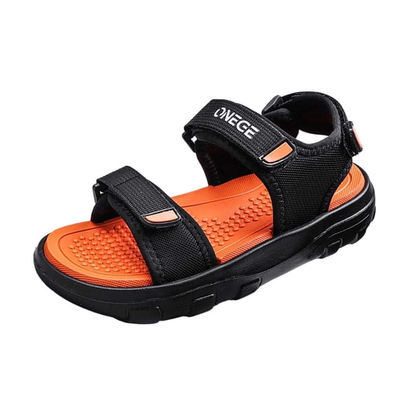 Glisme 9-9.5 Years Sandal For Boy Summer Open Toe Beach Shoes Sole Kids Footwear Summer Play Footwear Orange