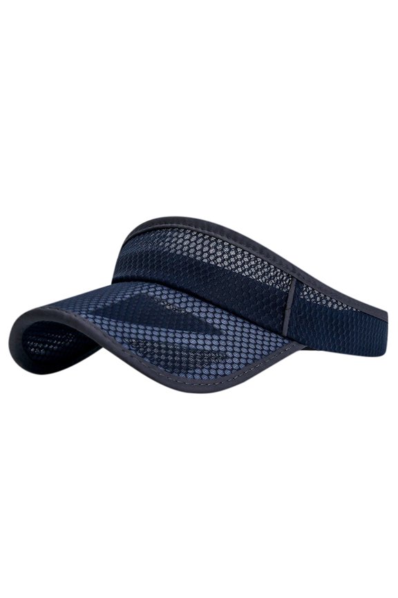 Adult Unisex Hat Lady'S Summer Open Weave Netting Extended Brimmed Sunshade Hat Trend Head Accessory Navy