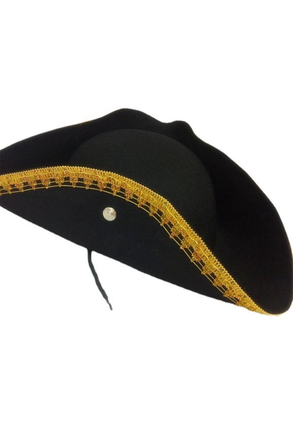 Adult Unisex Hat Leather Hat Adjustable Tricorn Style For Adult Halloween Accessories Trend Head Accessory Black