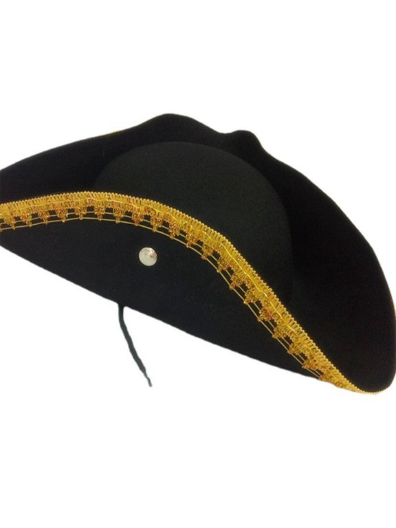 Adult Unisex Hat Leather Hat Adjustable Tricorn Style For Adult Halloween Accessories Trend Head Accessory Black