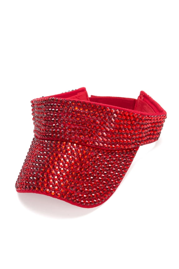 Adult Unisex Hat Sequin Sunhat Rhinestones Sport Hats Adjustable Summer Visor Caps Unisex Retro Head Accessory Red