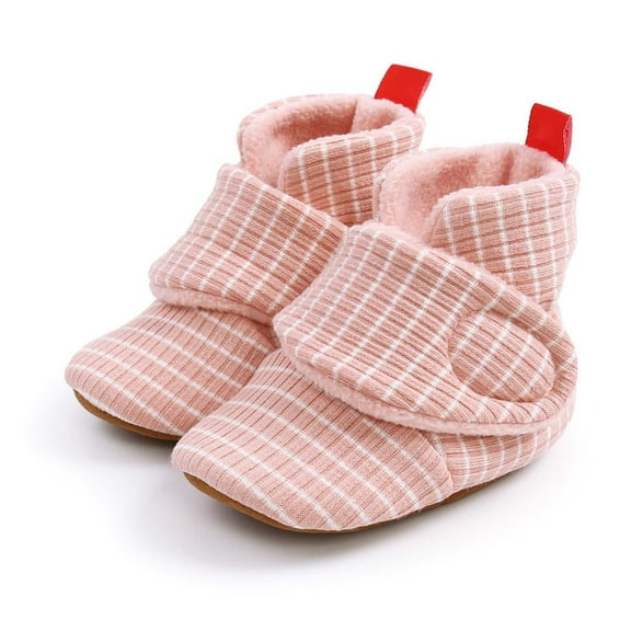 Glisme Baby Boots Ie S Winter Warm Striped Boots For Soft Sole First Shoes Cozy Comfortable Toddler Footwear Versatile Red Boots Size 12-18 Months