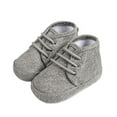 thumbnail image 1 of Glisme Baby Boots Lace Up Slip On Soft Sole Baby Walking Shoes Trend Grey Boots Size 6-12 Months, 1 of 8