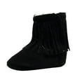 thumbnail image 1 of Glisme Baby Boots Tassels First Girls Soft Warm Shoes Baby Shoes Trend Black Boots Size 0-6 Months, 1 of 5