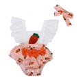 thumbnail image 1 of Glisme Baby Girls Clothing Set Sweet Wind Cute Easter Embroidery Baby Bodysuit Set Size 6-12 Months Orange Outfits Set For Girl, 1 of 9