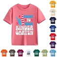 thumbnail image 1 of Glisme Back To School T Shirts For Boys Child Short Sleeve Cartoon Pattern Round Neck Tee 5-6 Years Pink, 1 of 6