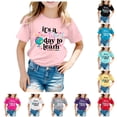 thumbnail image 1 of Glisme Back To School T Shirts Girls Teen Short Sleeve Crewneck Cartoon Prints Tee 11-12 Years Pink, 1 of 4