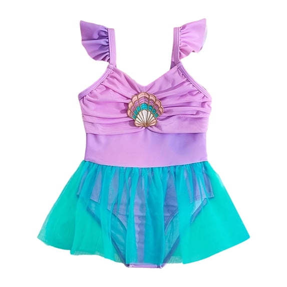 Glisme Bathing Suits For Girls 2 Piece Swimsuit With Layered Skirt Scale Design Swimwear For Kids Summer Swimming Set Size 3-4 Years