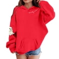 thumbnail image 1 of Glisme Big Boys Girls Helloween Tops Tiny Ghost Graphic Long Sleeve Hooded Autumn Daily Shirt Kid Boys Girls Comfortable Hoodies Size 11-12 Years Red, 1 of 3