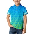 thumbnail image 1 of Glisme Big Boys Graphic Polo Shirt Short Sleeve Tee Summer Beach Quick Dry Boys Tops, 1 of 4