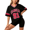 thumbnail image 1 of Glisme Big Girls Back To School T-Shirt Letter Print Short Sleeve V-Neck Fall Quick Dry Girls Tees Size 7-8 Years, 1 of 4