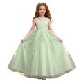 thumbnail image 1 of Glisme Big Girls Dress Solid Color Sleeveless Crew Neck Performance Formal Princess Dresses For Girls Size 9-10 Years, 1 of 6