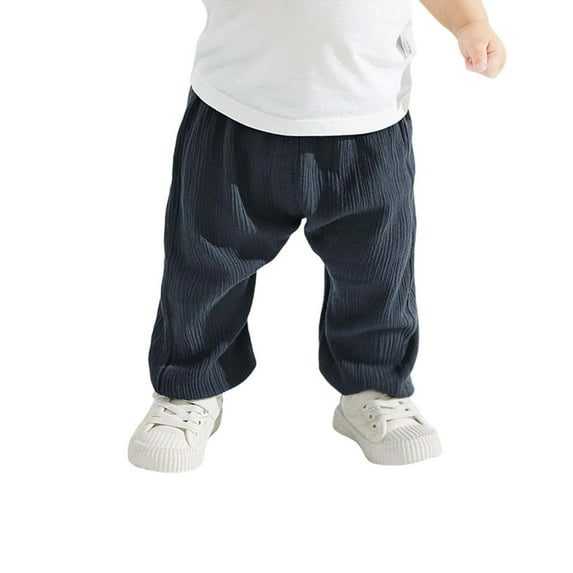 Glisme Boys Baby Loose Waist Stretch Pants For Loose And Casual Proof Pants With Elasticated Ankles Pants Grey Softness Trousers Size 2-3 Years