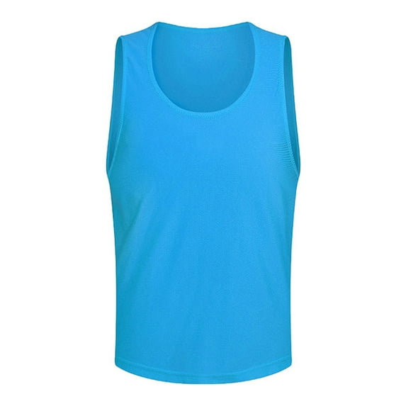 Glisme Boys Basic T-Shirt Children'S Solid Color Sleeveless Mesh Without Lace Up Sports Casual Vest Top Against Clothing Child Versatile Top, Sky Blue