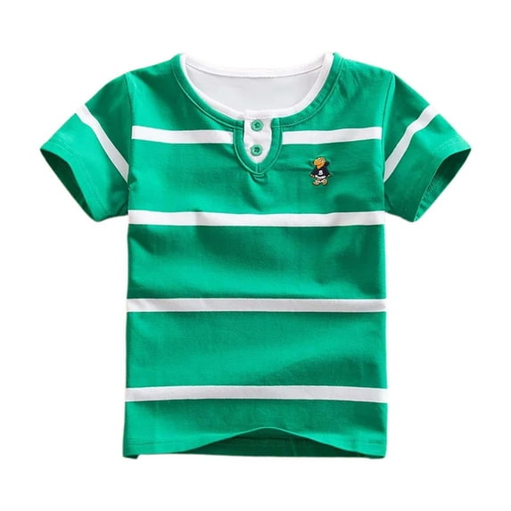 Glisme Boys Basic T-Shirt Summer New Children'S Short Sleeve T Shirt Cute Baby Clothes Comfortable Kids Apparel Child Soft Fit Top Size 4-5 Years, Green