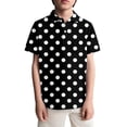 thumbnail image 1 of Glisme Boys Graphic Tees Boys Polka Dot Shirt Casual Short Sleeve Top For Kids Comfortable Daily Wear Black Tops Size 13-14 Years, 1 of 4