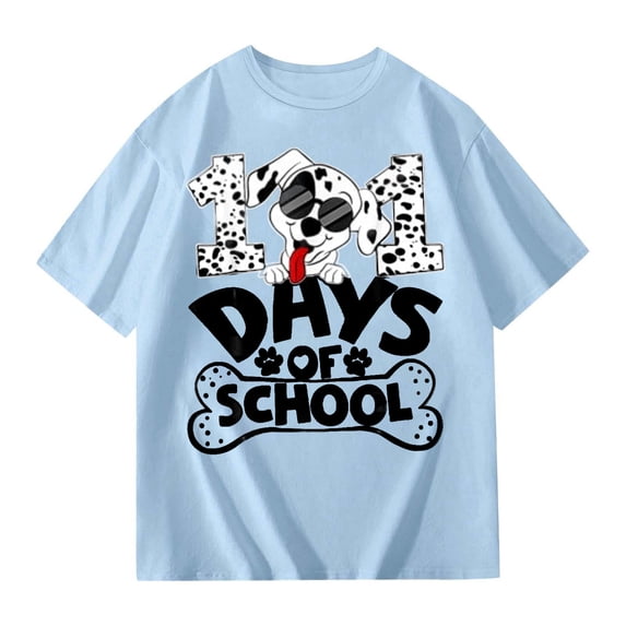 Glisme Boys Graphic Tees Print Short Sleeve Tee Shirt Casual Comfortable Top Kids For Daily Play And School Wear Light Blue T-Shirt Size 11-12 Years