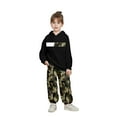 thumbnail image 1 of Glisme Boys Outfits Clothing Set Camo Print Hooded Long Sleeve Sweatshirt With Pants Loose Fit Kids Clothing Set For Fall And Winter Black Boy Regular Fit Set Size 5-6 Years, 1 of 4
