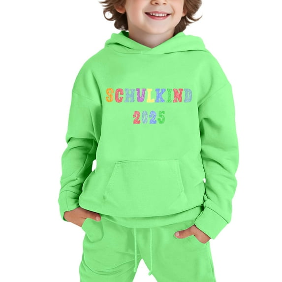 Glisme Boys Outfits Clothing Set Hooded Sweatshirt Set For Kids For Daily Wear Stylish Print Green Boy Festival Set Size 2-3 Years