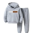 thumbnail image 1 of Glisme Boys Outfits Hooded Sweatshirt And Jogger Set Cartoon Print Clothing Set For Kids Comfy LoungewearLight Gray Boy Regular Fit Set Size 9-10 Years, 1 of 3