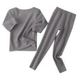 thumbnail image 1 of Glisme Boys Pajama Set 2 Pack Long Sleeve Tops Blouse Pj’S Solid Pants Trousers Sleepwear Pyjamas Outfits Set Grey Athletic Fit Home Clothes Size 3-4 Years, 1 of 4